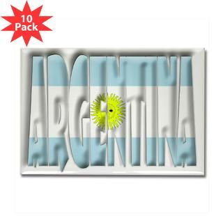 Word Art Flag of Argentina Rectangle Magnet (10 pa
