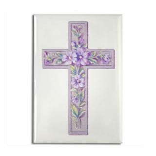 Purple Easter Cross Rectangle Magnet