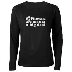 Cute Nurse Womens Long Sleeve Dark T Shirt