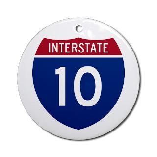 Interstate Highway 10  Symbols on Stuff T Shirts Stickers Hats and