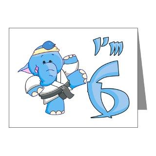 Note Cards  Elephant Karate 6th Birthday Invitations (20 pk