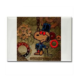 Steampunk Snoopy Rectangle Magnet