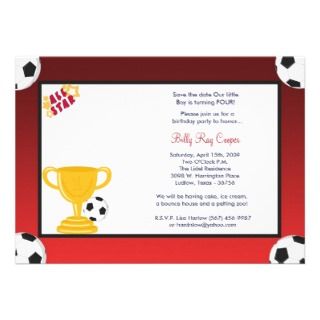 5x7 Boy Sports Soccer Baby Shower Invitation