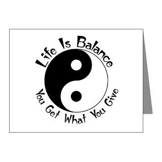 Life is Balance (B&W) Note Cards (Pk of 10) for