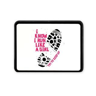 Know I Run Like a Girl Rectangular Hitch Cover for