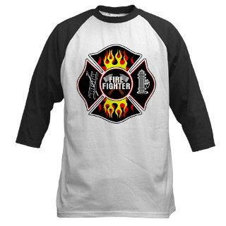 911 Gifts  911 T shirts  FireFighter Shield Baseball Jersey