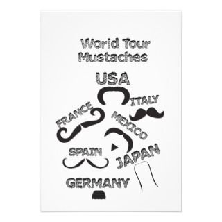 Funny Mustaches World Tour hipster mustache styles Personalized