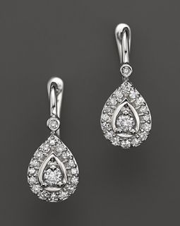 Diamond Teardrop Earrings in 14K White Gold, .30 ct. t.w