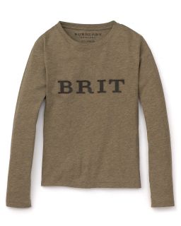 Brit Boys Leather Logo Long Sleeve Tee   Sizes 7 14