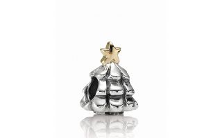 PANDORA Charm   Sterling Silver & 14K Gold Christmas Tree