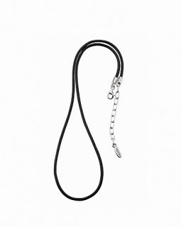Necklace   Black Leather & Sterling Silver, 18.5