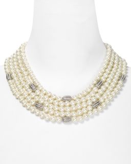 Ralph Lauren Five Row Pearl and Crystal Necklace, 20