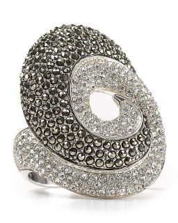 Judith Jack Sterling Silver Marcasite Allure Crystal Swirl Ring