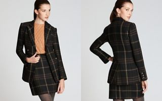 Thakoon Addition Blazer   Plaid Double Breasted Seamed _2