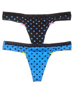 Betsey Johnson Stretch Cotton Low Rise Thong