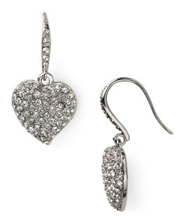 carolee pave heart drop earrings price $ 32 00 color silver quantity 1