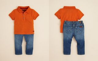 For All Mankind Infant Boys Striped Polo & Jean Set   Sizes 0 9