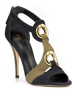 Giuseppe Zanotti Gold Ring Colorblock High Heel Sandals