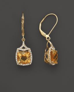 Badgley Mischka Citrine Earrings With Diamonds