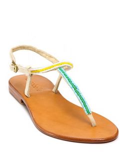 Cocobelle Nantucket Beaded Ankle Strap Thong Sandals