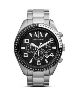 Armani Exchange Silver Stainless Steel Chronograph Watch, 47mm