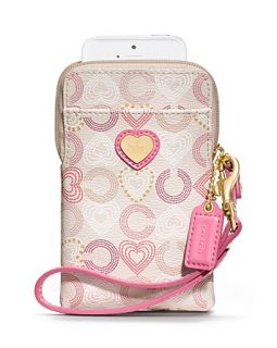 coach hearts print universal case price $ 48 00 color pink multicolor