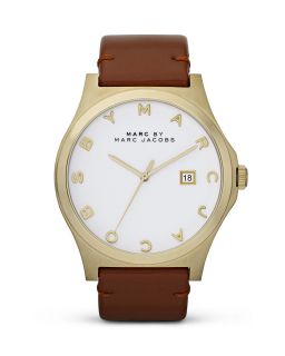 MARC BY MARC JACOBS Round Watch with Leather Strap, 43mm