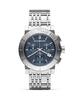 Burberry Round Faced Check Inspired Link Bracelet, 42 mm