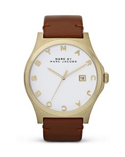 MARC BY MARC JACOBS Round Watch with Leather Strap, 43mm