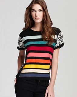 Sonia Rykiel Sweater   Rainbow Stripe with Dalmation Print