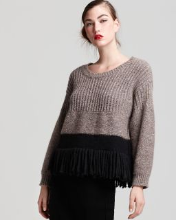 Sonia Rykiel Tweed Sweater with Fringe