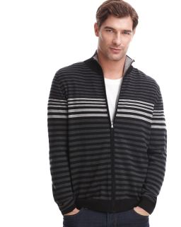 BOSS Black Mansfield Full Zip Striped Sweater