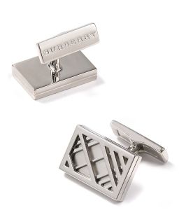 Burberry Metal Check Panels Cuff Links