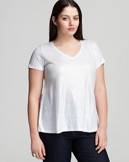 eileen fisher plus easy linen shimmer tee price $ 158 00 color silver