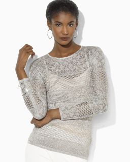 lauren ralph lauren metallic cutaway sweater orig $ 149 00 sale $ 44