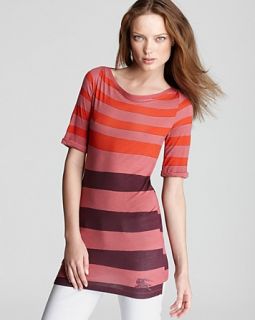 burberry brit stripe long top price $ 195 00 color coral size select
