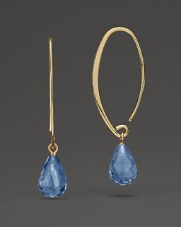 Blue Topaz Drop Earrings in 14 Kt. Yellow Gold, 8.3 ct. t.w.