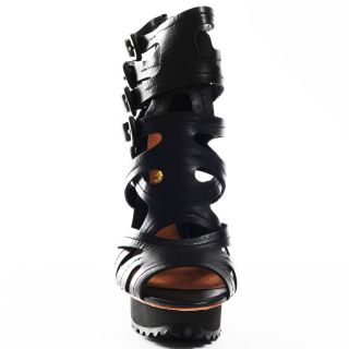 Zan Sandal   Black Leather, LAMB, $379.99,