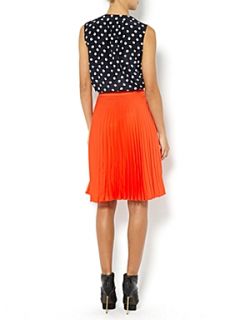 Oui Sleeveless spotty blouse with tie neck Blue   House of Fraser