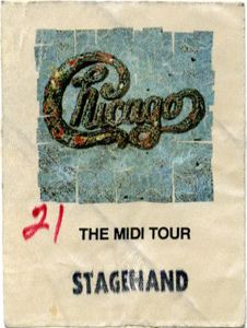 Chicago 1986 87 MIDI Tour Backstage Pass Terry Kath
