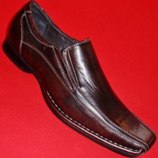 New Mens Apt 9 Succeed Brown Loafers Slip on Formal Casual Dress