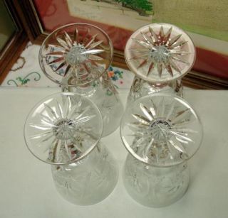 Jenkins England Katherine Pinwheel Crystal 5 7 8 Water Goblets