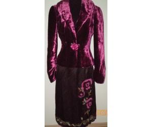 Kathryn Dianos Plush Blazer with Detailed Skirt Suit 2