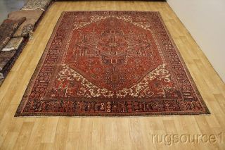 Top Quality Large Geometric 10x13 HERIZ Persian Oriental Area Rug Wool
