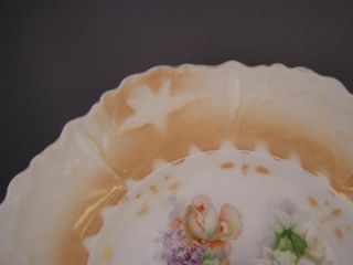 Vintage Luster Peach Rose Floral Cabinet Plate