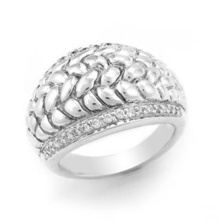 Scott Kay Sterling Silver Diamond Curved Weave Ring 0 54 Carat Diamond