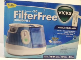 Vicks Kaz 18 24 Hour Visible Cool Mist Humidifier Filter Free 1 Gallon