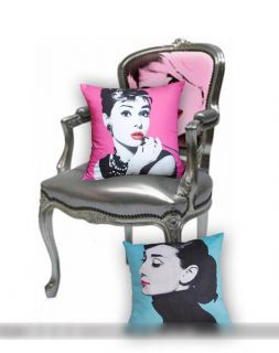 Modern Pink Print Audrey Hepburn Picture Pop Art Pillow Case Cushion