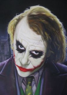 Keith Ledger The Joker The Dark Knight Batman Original Oil Painting on