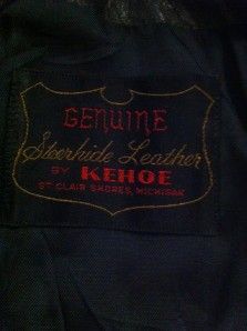 Vintage 1960s Kehoe Black Steerhide Motorcycle Jacket Womens Medium